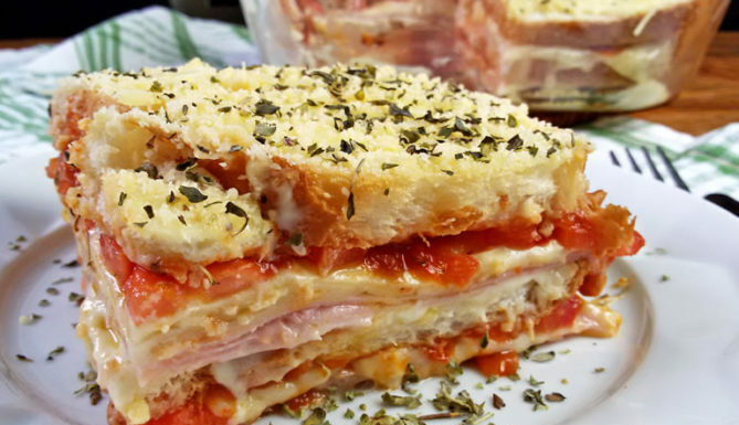 Bauru de forno com pão de forma