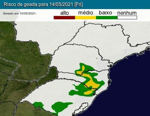 Frio aumenta a partir desta quarta e Sul do BR tem mais geada