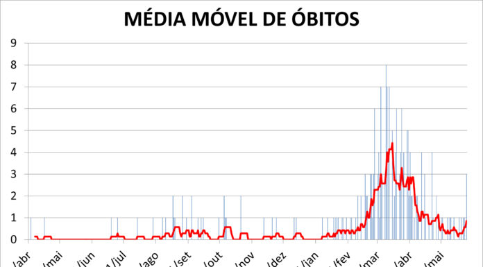 Semana começa com alta de mortes e média móvel próxima a uma por dia