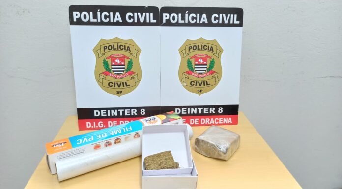 Polícia Civil prende em flagrante suspeito de tráfico de drogas durante cumprimento de mandado de busca e apreensão em Dracena.