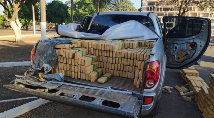Droga apreendida pela PR em caminhonete perto de Dracena pesou quase 1.300 quilos