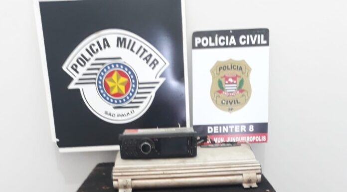 Polícias Civil e Militar esclarecem furto de veículo e recuperam som que foi levado pelo ladrão em Junqueirópolis.