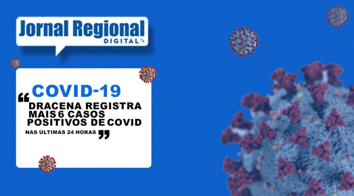 Dracena registra mais 6 casos positivos de covid nas últimas 24 horas