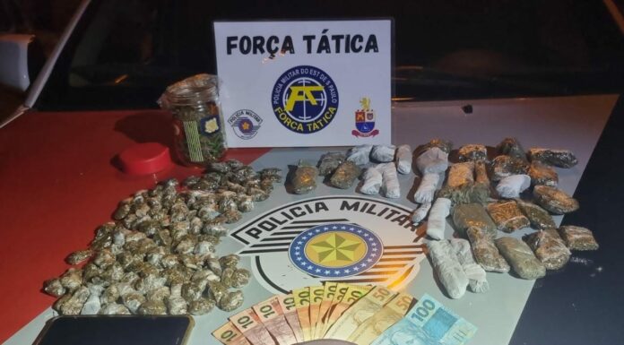 Polícia Militar apreende adolescente com grande quantidade de drogas prontas para a venda em Ouro Verde Cedida Polícia Militar