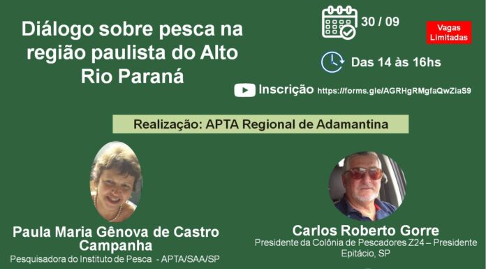 “Dialogo sobre pesca na região do Alto Rio Paraná” será realizado nesta quinta-feira