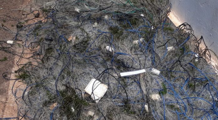 Polícia Ambiental recolhe 1500 metros de rede de pesca armadas irregularmente em Panorama Cedida Polícia Militar Ambiental