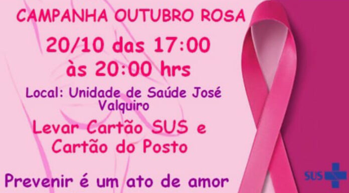 Santa Mercedes promove Campanha Outubro Rosa nesta quarta-feira