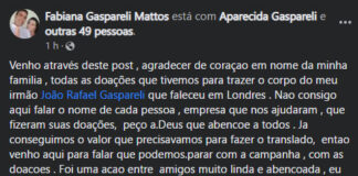 Reprodução Facebook