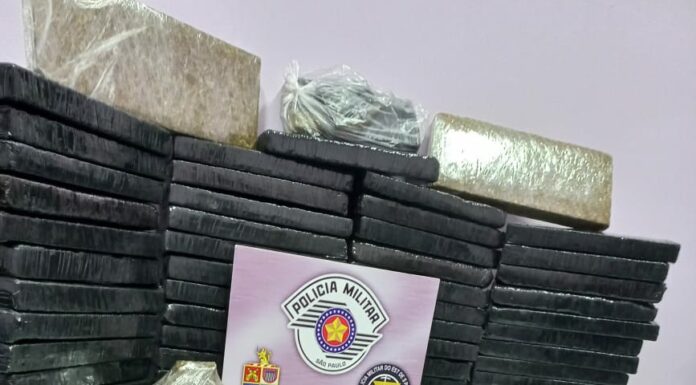 Em ação de Força Tática, Polícia Militar apreende em Dracena mais de 50 kg de drogas que era armazenada para o tráfico da região e prende dois homens Cedida PM