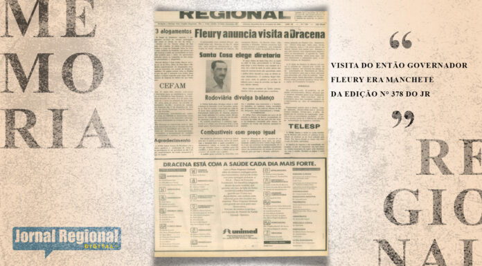 Visita do então governador Fleury era manchete da edição n° 378 do JR