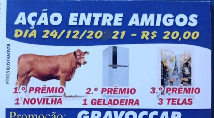 “Ação entre Amigos” em prol da Gravocapp sorteará novilha e outros prêmios Reprodução Facebook