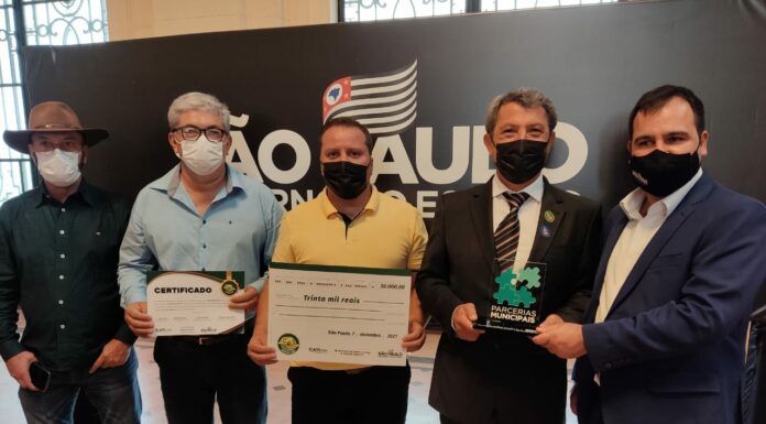 Junqueirópolis recebe prêmio Parcerias Municipais do Governo do Estado Cedida