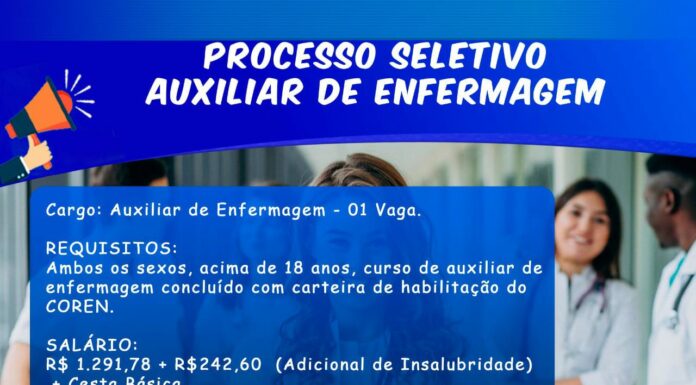 Santa Casa contrata auxiliar de Enfermagem Reprodução Facebook