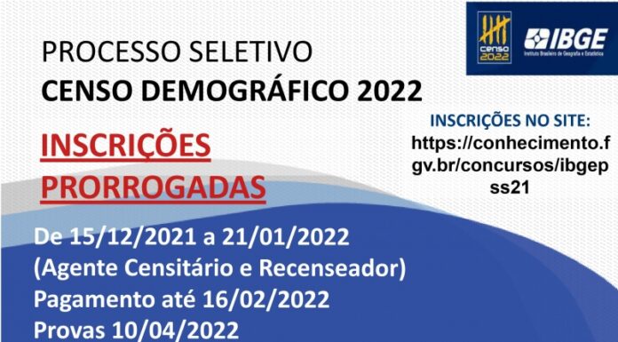 Inscrições para processo seletivo do Censo Demográfico terminam nesta sexta-feira