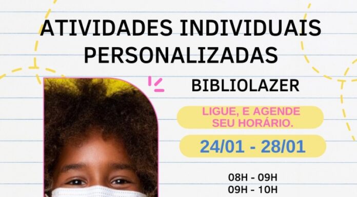 Cultura oferece atividades individuais personalizadas na Biblioteca Cedida Prefeitura