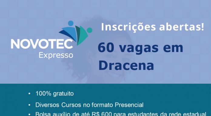 Novotec Expresso oferece 60 vagas para Dracena