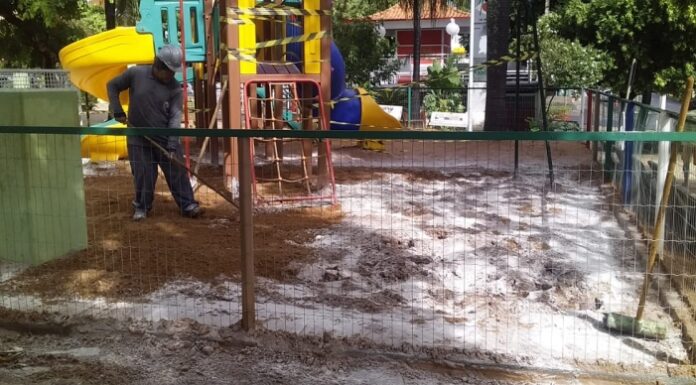 Playground da Praça Arthur Pagnozzi volta a funcionar Cedida Prefeitura