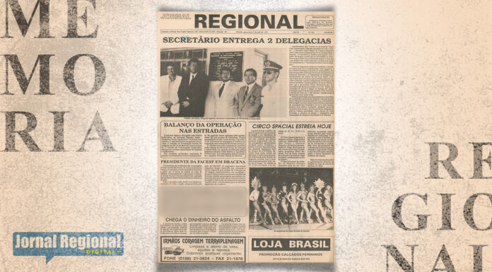 Inauguração de duas delegacias de Polícia marcava a capa do JR em 23 de abril de 1992 Arquivo JR