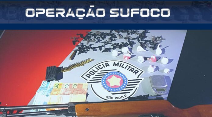 Dois homens são presos em Panorama durante Operação Sufoco por tráfico de drogas e posse ilegal de arma de fogo Cedida Polícia Militar