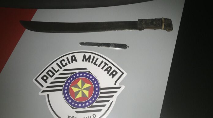 Ocorrência de ameaça e apreensão de arma branca foi registrada em Osvaldo Cruz pela Polícia Militar Cedida Polícia Militar