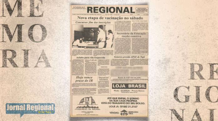 Confira o que foi notícia em Dracena e região em 14 de maio de 1992 Arquivo/JR