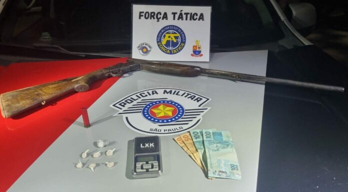 Em ação da Força Tática, Polícia Militar prende homem em Ouro Verde por tráfico de drogas/posse irregular de arma de fogo Cedida Polícia Militar