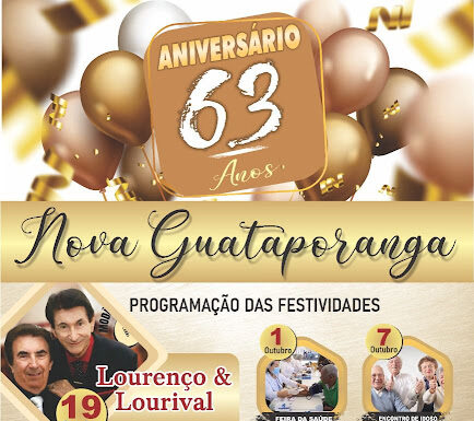 Município de Nova Guataporanga aniversaria nesta quinta-feira