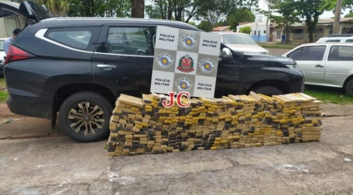 POLICIAL MILITAR É PRESO POR TRÁFICO DE DROGAS, TRANSPORTANDO 433 KILOS DE MACONHA EM TEODORO SAMPAIO -SP
