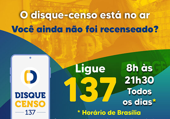 Domicílios ainda não recenseados devem ligar para o Disque-Censo 137