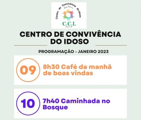 CCI “Pedro Pietrucci” inicia atividades de 2023 na próxima semana Interessados em participar devem ter 60 anos ou mais e ser inscrito no CadÚnico