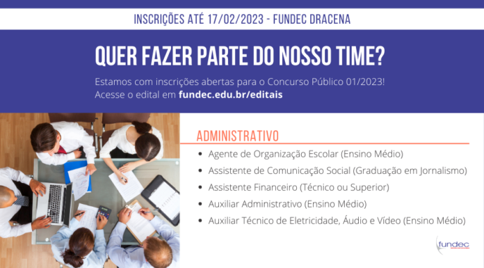 Fundec abre concurso público para contratações