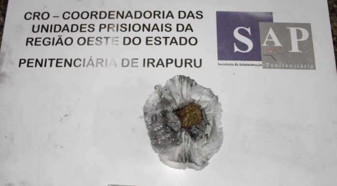 Maconha é apreendida com visita na Penitenciária de Irapuru