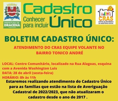 CRAS Volante visita o bairro Tonico André nesta sexta-feira