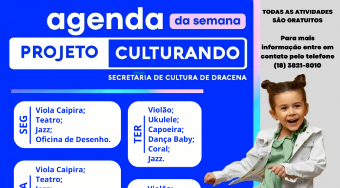Projeto Culturando já possui mais de 300 alunos em Dracena