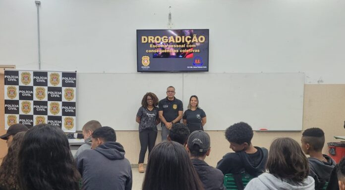Polícia Civil promove palestra sobre malefícios da droga para estudantes de Santa Mercedes