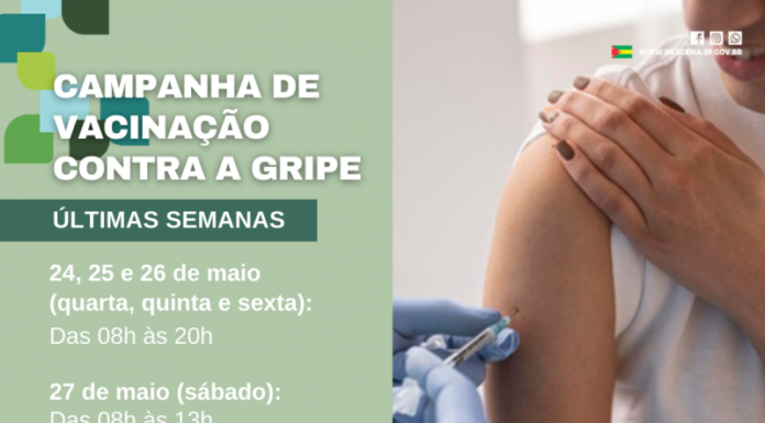 Vacinação contra a gripe terá horário especial essa semana; campanha encerra dia 31 de maio