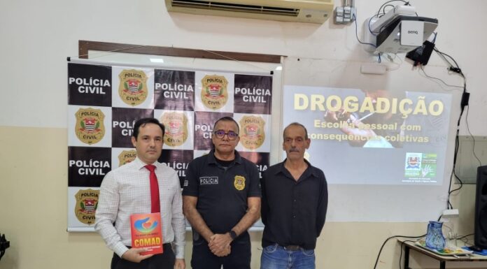 Polícia Civil realiza ciclo de palestras sobre prevenção às drogas para alunos da Rede Municipal de ensino em Dracena
