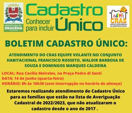 Equipe do CRAS Móvel estará nesta quarta na praça Pedro Di Santi