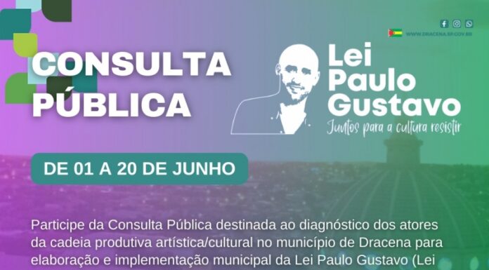 Cultura e Turismo abre consulta pública para elaborar e implementar a Lei Paulo Gustavo na cidade