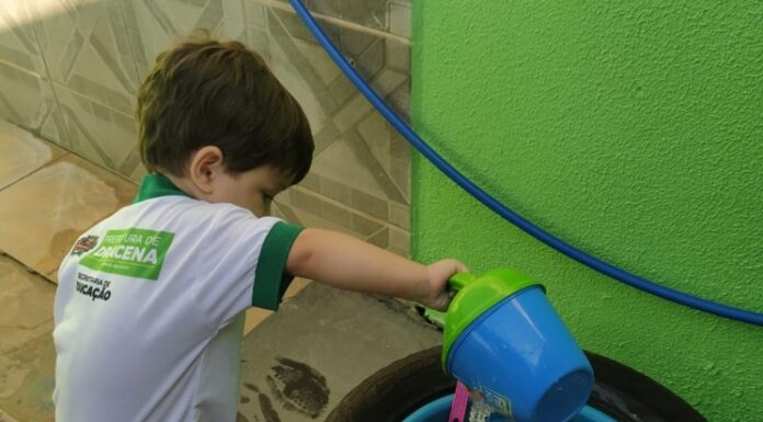 Alunos da EMEI Sossego de Mamãe plantam flores em alusão a Semana do Meio Ambiente