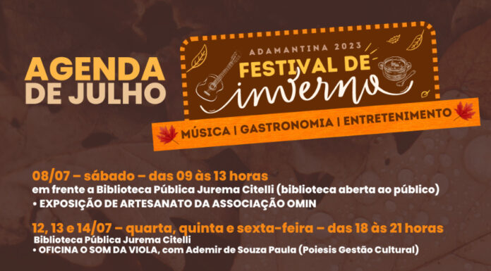 Secretaria de Cultura e Turismo de Adamantina divulga agenda cultural