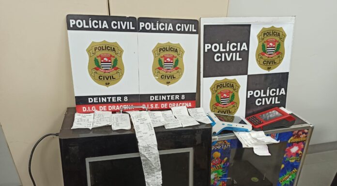Polícia Civil apreende quatro máquinas caça-níqueis e material de jogo do bicho em um bar de Dracena