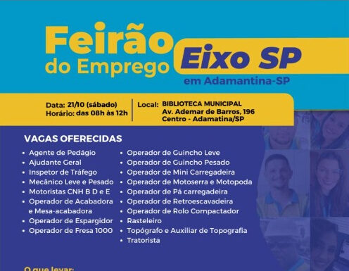 Eixo SP faz Feirão de Emprego neste sábado em Adamantina