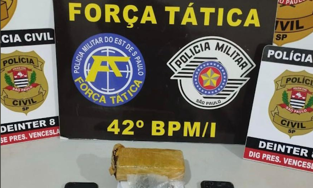 Polícias Militar e Civil apreendem droga e efetuam prisão em Venceslau