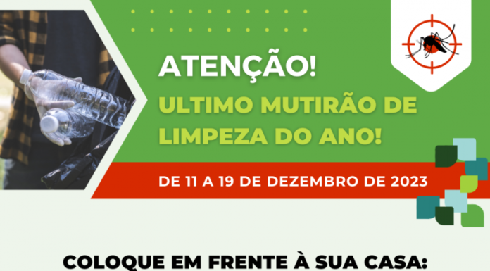 Combate à dengue: ultimo mutirão de limpeza do ano será de 11 a 19 de dezembro