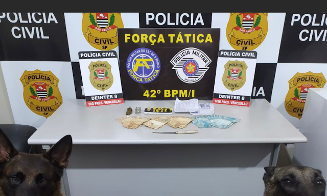 Operação policial conjunta apreende drogas e R$ 5 mil em Presidente Venceslau