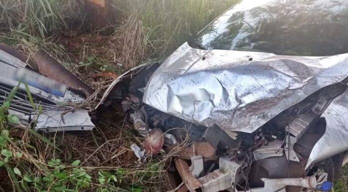 Motorista perde controle de direção e carro bate contra árvore em Teodoro Sampaio