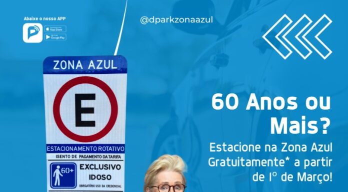 Isenção de pagamento da Zona Azul para idosos entra em vigor nesta sexta-feira em Dracena