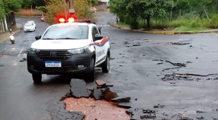 Com 35 mm de chuvas em apenas 20 minutos, temporal provoca alagamentos em Presidente Prudente