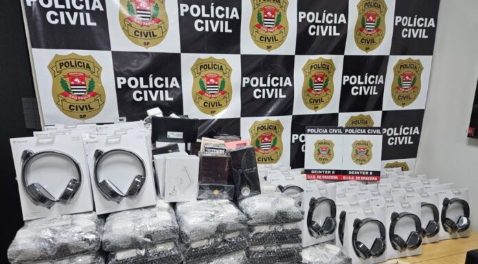 Após investigação, Polícia Civil apreende mais de 270 mercadorias estrangeiras sem nota fiscal em Dracena